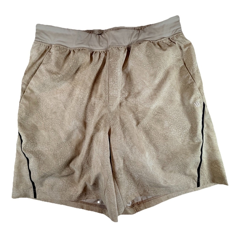 VRST Shorts Men's Sz M‎ Beige Pattern Stealth 7" Lined Athletic Running